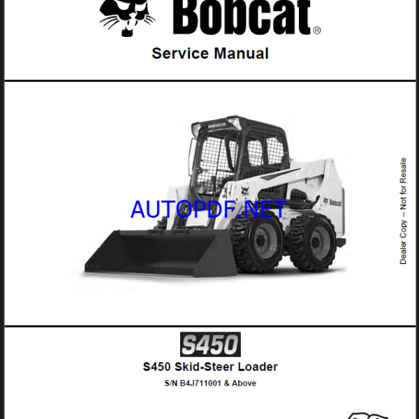 Bobcat S450 Loader Service Manual (7397845) (SN B4J711001-B4J799999)