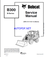 Bobcat B300 Backhoe Loader Service Manual (6903702) (SN 573111001-573199999)