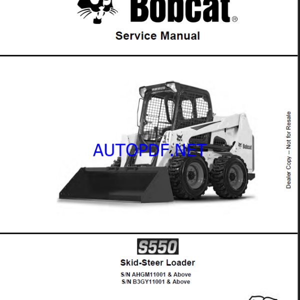 Bobcat S550 Loader Service Manual (6990677) (SN B3GY11001-B3GY99999)