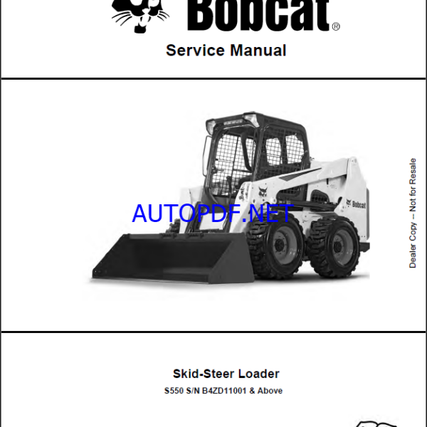 Bobcat S550 Loader Service Manual (7417391) (SN B4ZD11001-B4ZD99999)