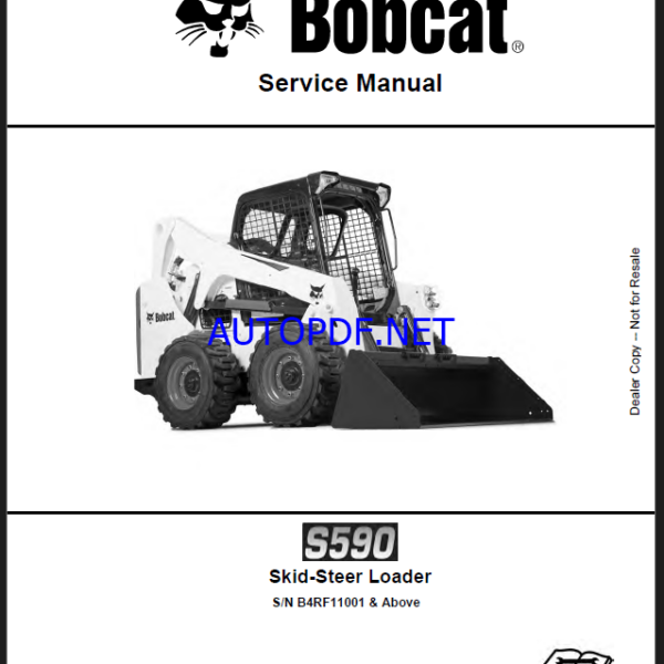 Bobcat S590 Loader Service Manual (7398914) (SN B4RF11001-B4RF99999)
