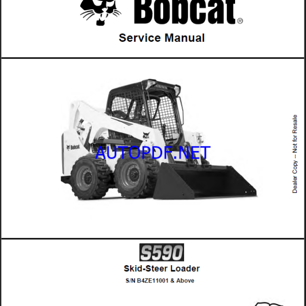Bobcat S590 Loader Service Manual (7417394) (SN B4ZE11001-B4ZE99999)