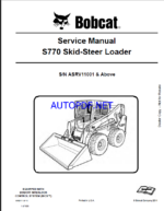 Bobcat S770 Loader Service Manual (6990111) (SN ASRV11001-ASRV99999)
