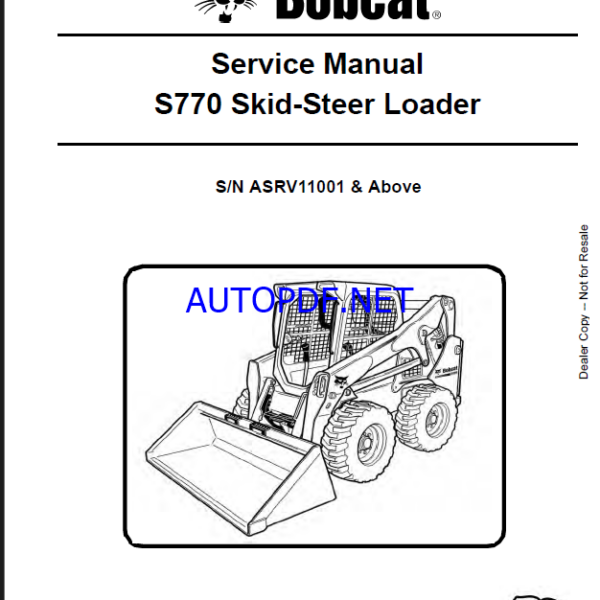 Bobcat S770 Loader Service Manual (6990111) (SN ASRV11001-ASRV99999)
