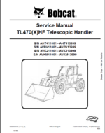Bobcat TL470 VersaHANDLER® TTC, Telescopic Handler Service Manual (6990359) (SN AHT411001-AHT413999)