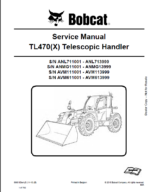Bobcat TL470 VersaHANDLER® TTC, Telescopic Handler Service Manual (6990103) (SN AVM111001-AVM113999)
