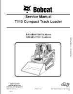 Bobcat T110 Loader Service Manual (6904979) (SN AE0H11001-AE0H99999)