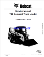 Bobcat T66 Loader Service Manual (7353050) (SN B4SB11001-B4SB99999)