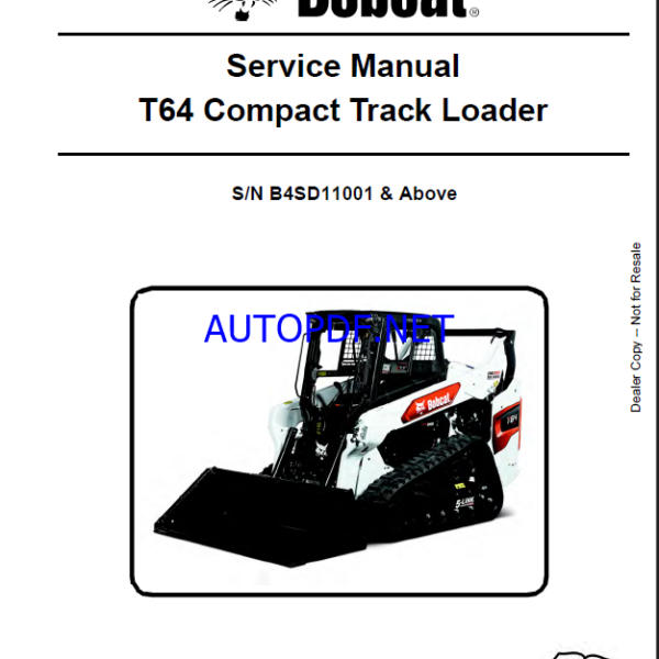 Bobcat T64 Loader Service Manual (7353165) (SN B4SD11001-B4SD99999)