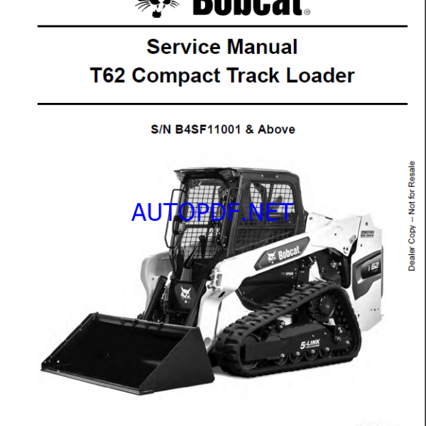 Bobcat T62 Loader Service Manual (7353171) (SN B4SF11001-B4SF99999)