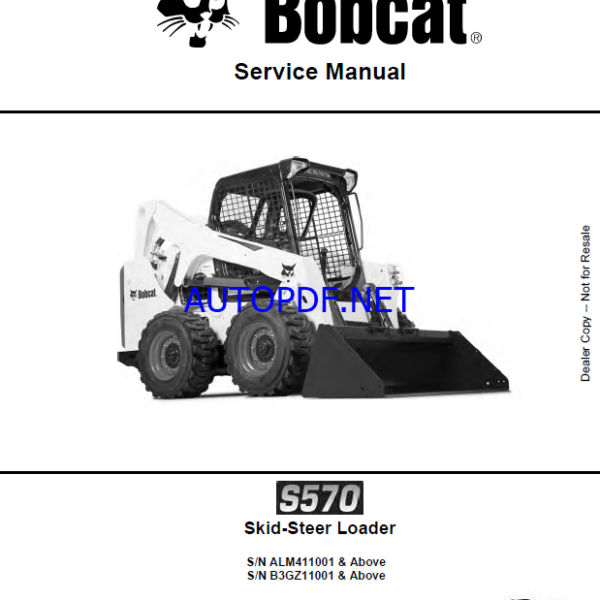 Bobcat S570 Loader Service Manual (6990681) (SN B3GZ11001-B3GZ99999)