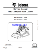Bobcat T180 Loader Service Manual (6987042) (SN 531560001-531599999)