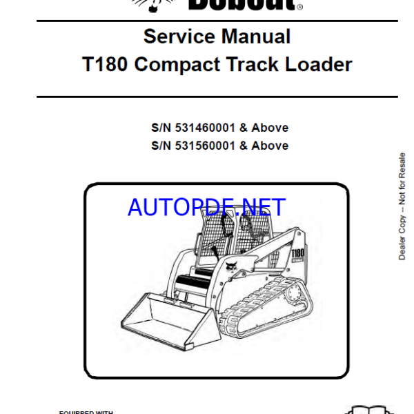 Bobcat T180 Loader Service Manual (6987042) (SN 531560001-531599999)