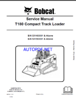 Bobcat T180 Loader Service Manual (6987042) (SN 531460001-531499999)