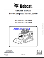 Bobcat T180 Loader Service Manual (6904142) (SN 531411001-531459999)