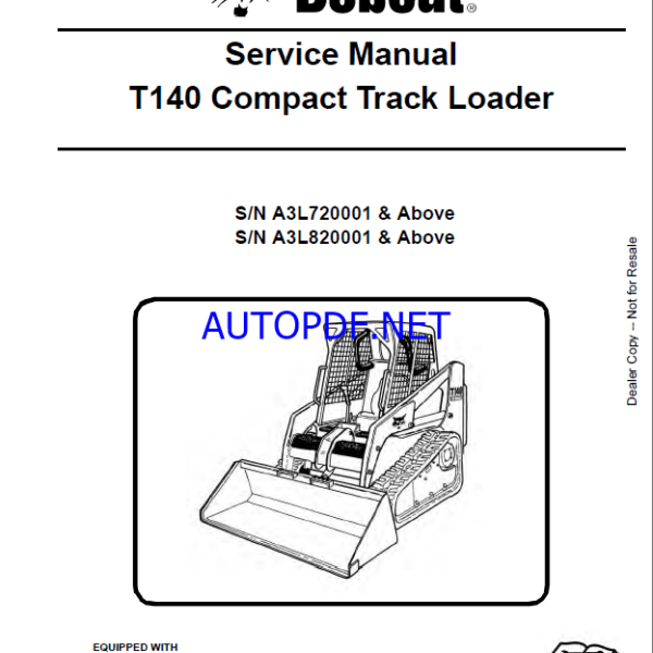 Bobcat T140 Loader Service Manual (6987041) (SN A3L820001-A3L899999)