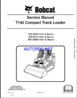 Bobcat T140 Loader Service Manual (6904150) (SN A8M511001-A8M599999)