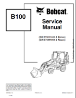 Bobcat B100 Backhoe Loader Service Manual (6901844) (SN 570111001-570199999)