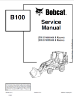 Bobcat B100 Backhoe Loader Service Manual (6901844) (SN 570011001-570099999)