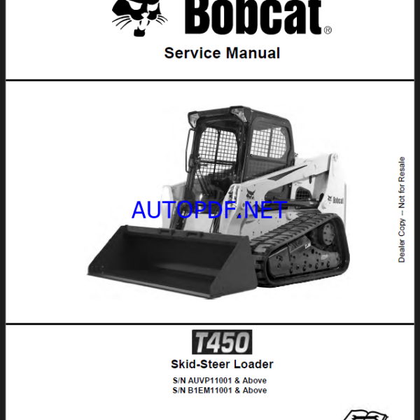 Bobcat T450 Loader Service Manual (6990394) (SN B1EM11001-B1EM99999)