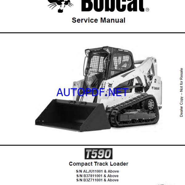 Bobcat T590 Loader Service Manual (6990693) (SN B3Z711001-B3Z799999)