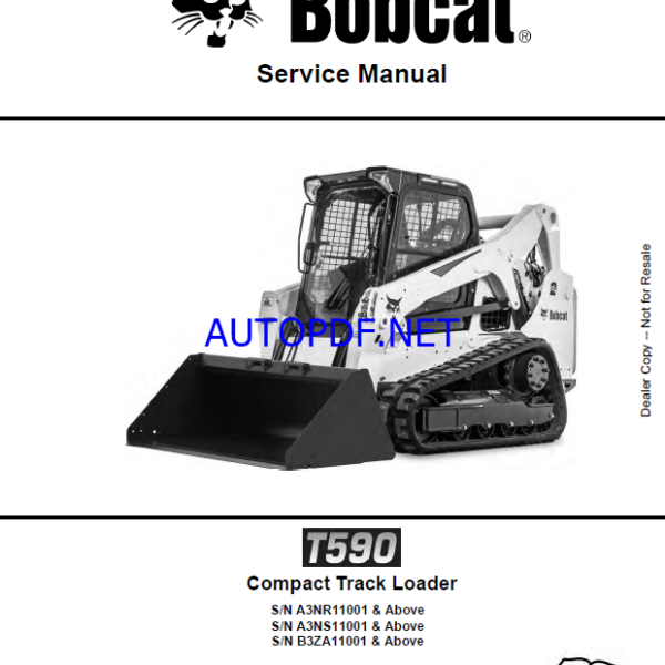 Bobcat T590 Loader Service Manual (6989683) (SN B3ZA11001-B3ZA99999)