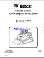 Bobcat T250 Loader Service Manual (6904164) (SN 531811001-531899999)