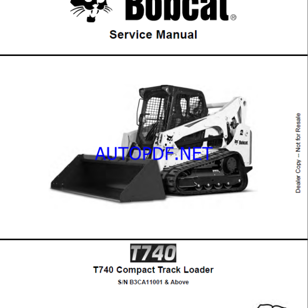 Bobcat T740 Loader Service Manual (7252367) (SN B3CA11001-B3CA99999)