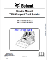 Bobcat T190 Loader Service Manual (6987043) (SN 531660001-531699999)