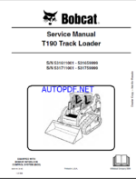 Bobcat T190 Loader Service Manual (6904146) (SN 531611001-531659999)