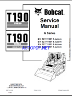 Bobcat T190 Loader Service Manual (6902734) (SN 527911001-527999999)