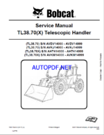 Bobcat TL3870 VersaHANDLER® TTC, Telescopic Handler Service Manual (7283170) (SN AVKM14000-AVKM14999)