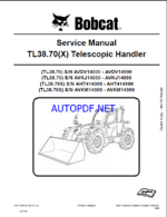 Bobcat TL3870 VersaHANDLER® TTC, Telescopic Handler Service Manual (7283170) (SN AVKJ14000-AVKJ14999)