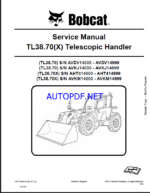 Bobcat TL3870 VersaHANDLER® TTC, Telescopic Handler Service Manual (7283170) (SN AHT414000-AHT414999)