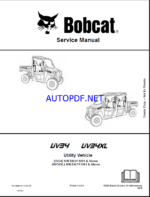 Bobcat UV34 Utility Vehicle Service Manual (7361390) (SN B4LV11001-B4LV99999)