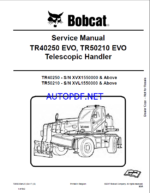 Bobcat TR40250 VersaHANDLER® TTC, Telescopic Handler Service Manual (7285035) (SN XVX1550000-XVX19999999)