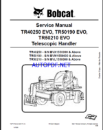 Bobcat TR40250 VersaHANDLER® TTC, Telescopic Handler Service Manual (7277187) (SN BVX1550000-BVX19999999)