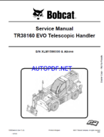 Bobcat TR38160 VersaHANDLER® TTC, Telescopic Handler Service Manual (7285034) (SN XLM1590000-XLM1999999)