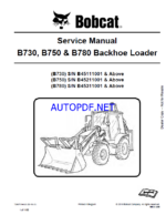 Bobcat B730 Backhoe Loader Service Manual (7286757) (SN B45111001-B45199999)