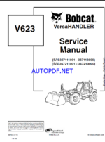 Bobcat V623 VersaHANDLER® TTC, Telescopic Handler Service Manual (6901675) (SN 367211001-367213000)