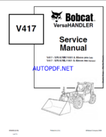 Bobcat V417 VersaHANDLER® TTC, Telescopic Handler Service Manual (6904956) (SN A7MK11001-A7MK99999)