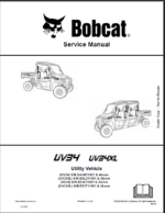 Bobcat UV34 Utility Vehicle Service Manual (7393733) (SN B53611001-B53699999)