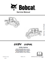 Bobcat UV34 Utility Vehicle Service Manual (7393733) (SN B4LW11001-B4LW99999)