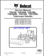 Bobcat T35100 VersaHANDLER® TTC, Telescopic Handler Service Manual (6986766) (SN A8HD11001-A8HD99999)