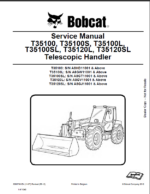 Bobcat T35100 VersaHANDLER® TTC, Telescopic Handler Service Manual (6986766) (SN A8GT11001-A8GT99999)