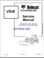 Bobcat VR638 VersaHANDLER® TTC, Telescopic Handler Service Manual (6904755) (SN 356411001-356411999)