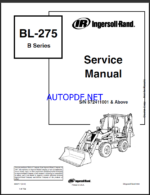 Bobcat BL275 Backhoe Loader Service Manual (6902717) (SN 572411001-572499999)