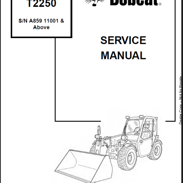 Bobcat T2250 VersaHANDLER® TTC, Telescopic Handler Service Manual (6986740) (SN A85911001-A85999999)