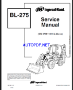 Bobcat BL275 Backhoe Loader Service Manual (6901968) (SN 570811001-570899999)