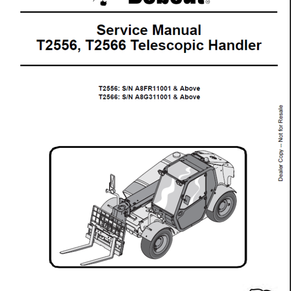 Bobcat T3571 VersaHANDLER® TTC, Telescopic Handler Service Manual (4852150) (SN 362811001-362899999)